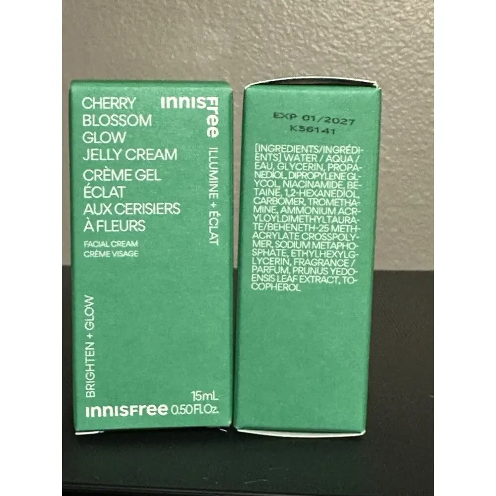 Innisfree Cherry jelly Cream Set Travel MINI New Bright Glow 15mL